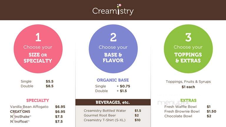 Creamistry - Mission Viejo, CA menu_pic