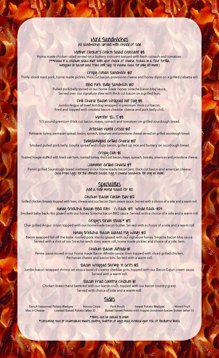 Crispys Bar And Grill - Kannapolis, NC menu_pic
