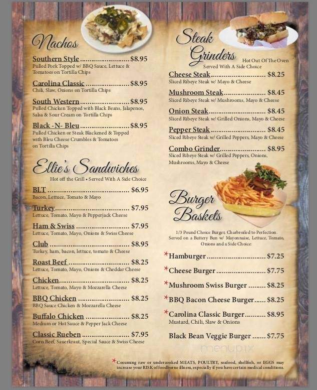 Ellie Mae's Tavern - Forest City, NC menu_pic