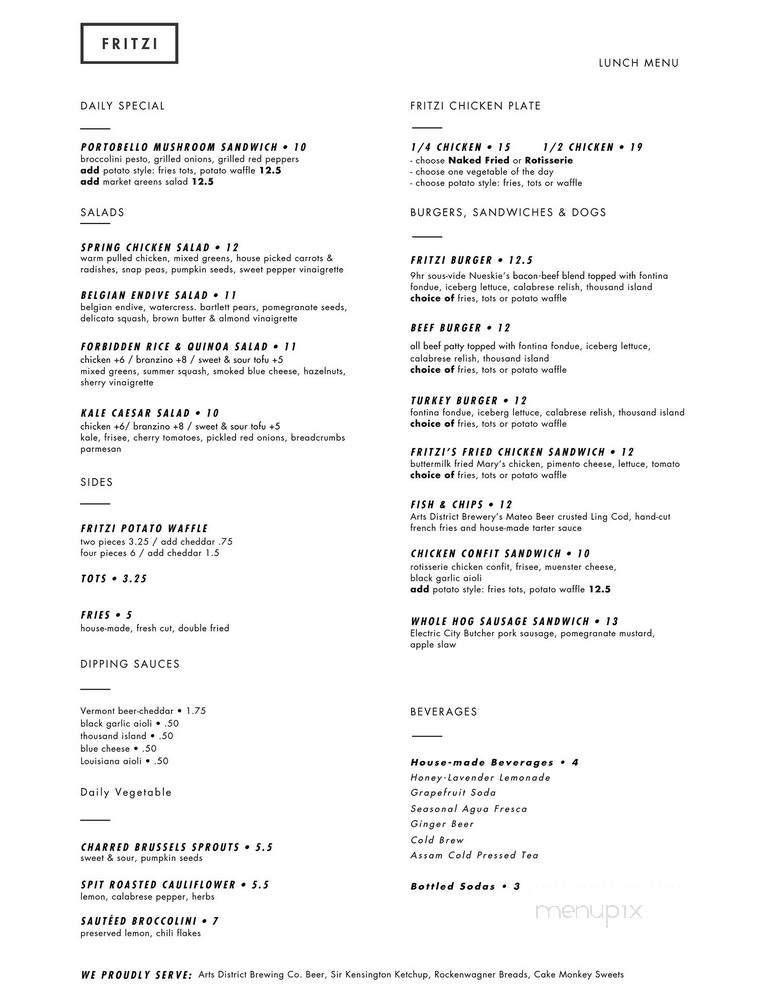 Fritzi - Los Angeles, CA menu_pic