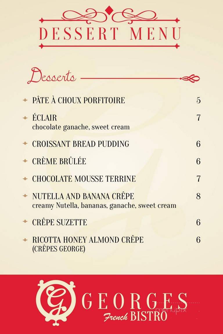 Georges French Bistro - Wichita, KS menu_pic