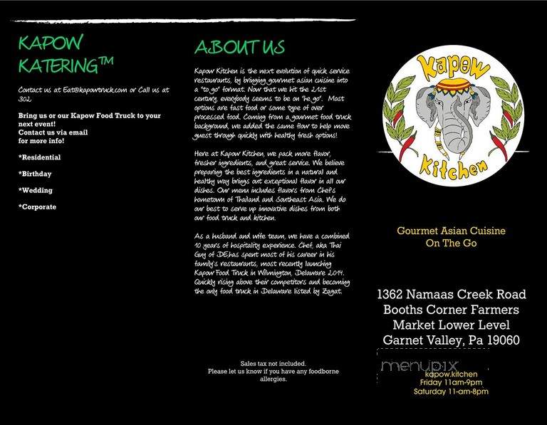 Kapow Kitchen - Garnet Valley, PA menu_pic