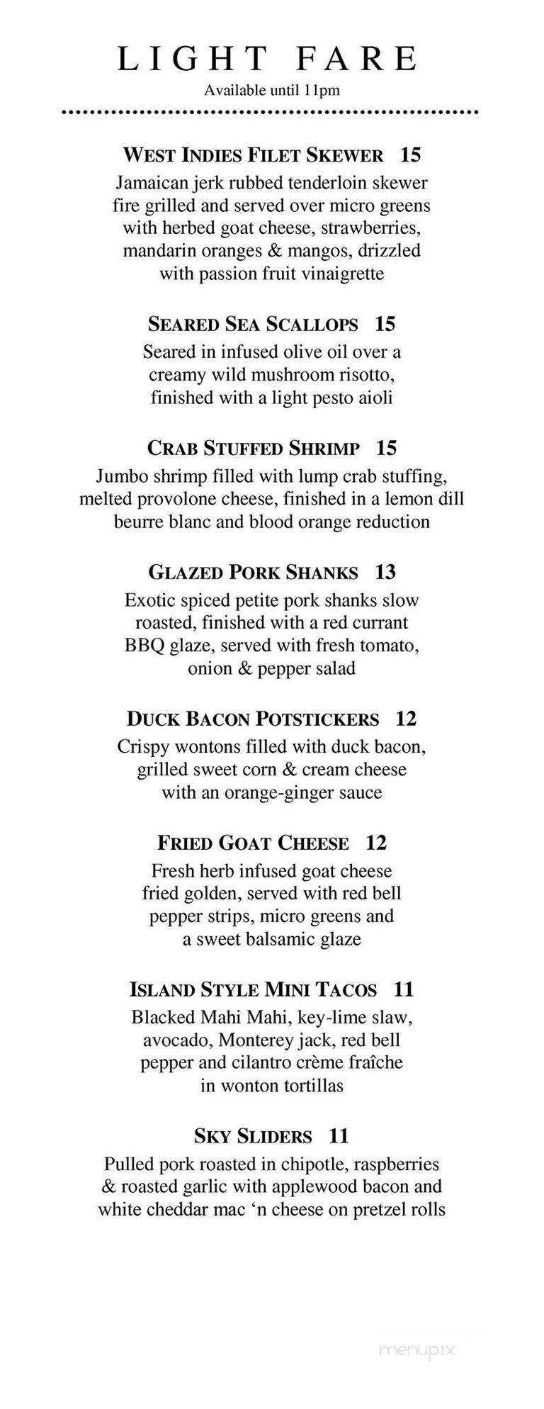 Level 11 - Saint Pete Beach, FL menu_pic
