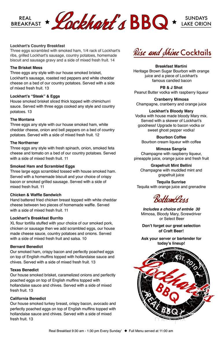Lockharts BBQ - Lake Orion, MI menu_pic