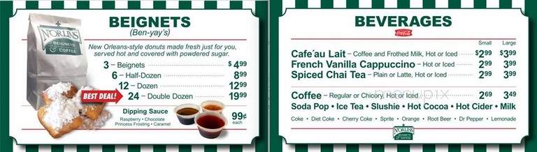Norlins Cafe - Frankenmuth, MI menu_pic