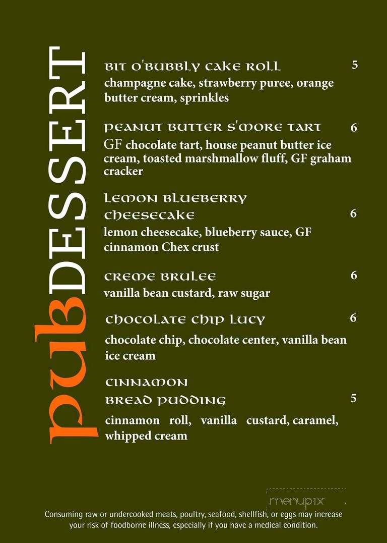 O'Brien's Public House - Shakopee, MN menu_pic