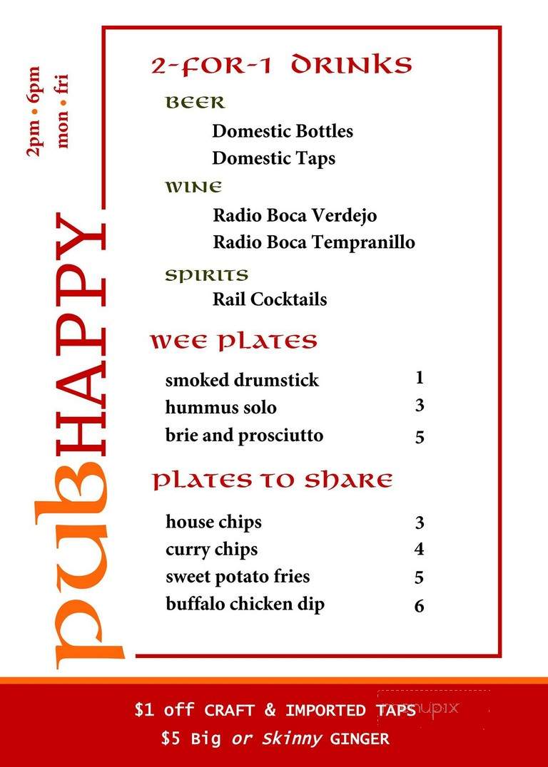 O'Brien's Public House - Shakopee, MN menu_pic