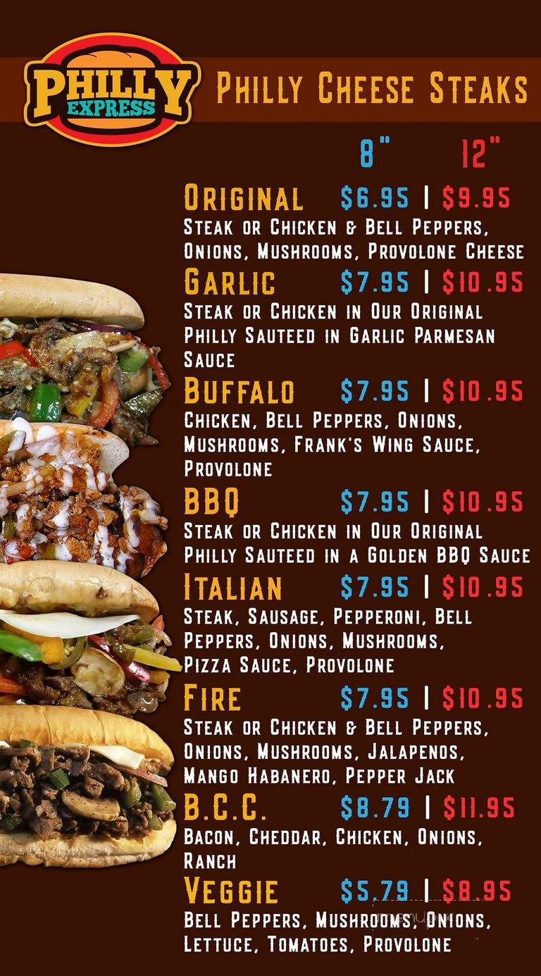 Philly Express - Coeur d'Alene, ID menu_pic