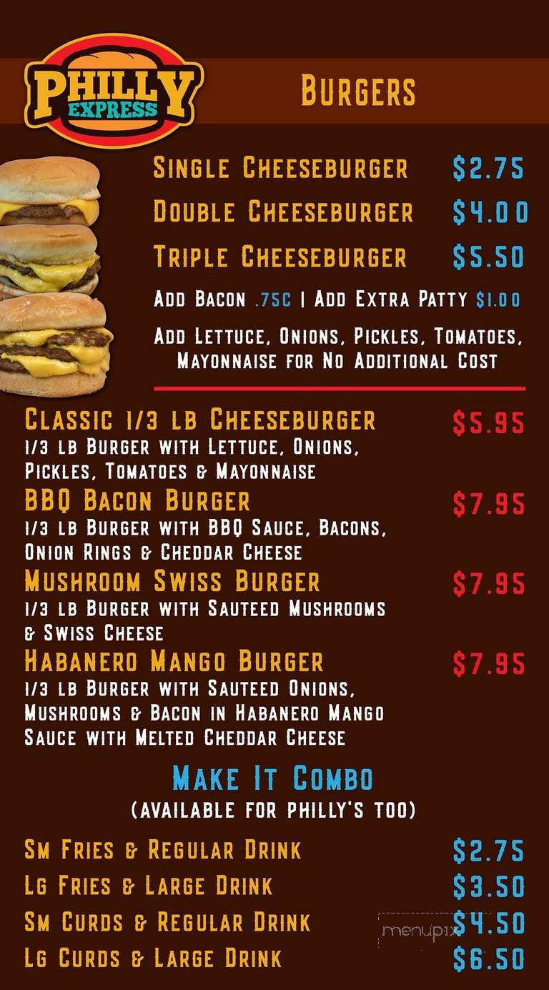 Philly Express - Coeur d'Alene, ID menu_pic