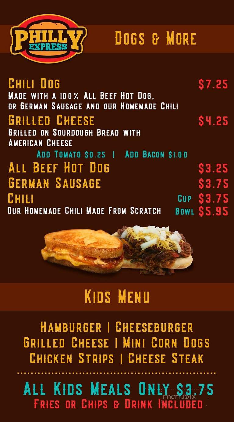 Philly Express - Coeur d'Alene, ID menu_pic
