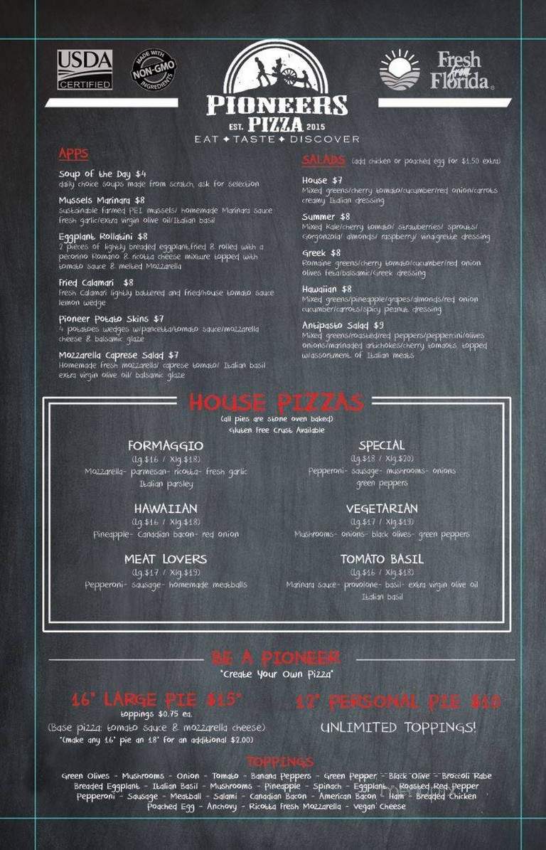 Pioneers Pizza - Port Charlotte, FL menu_pic