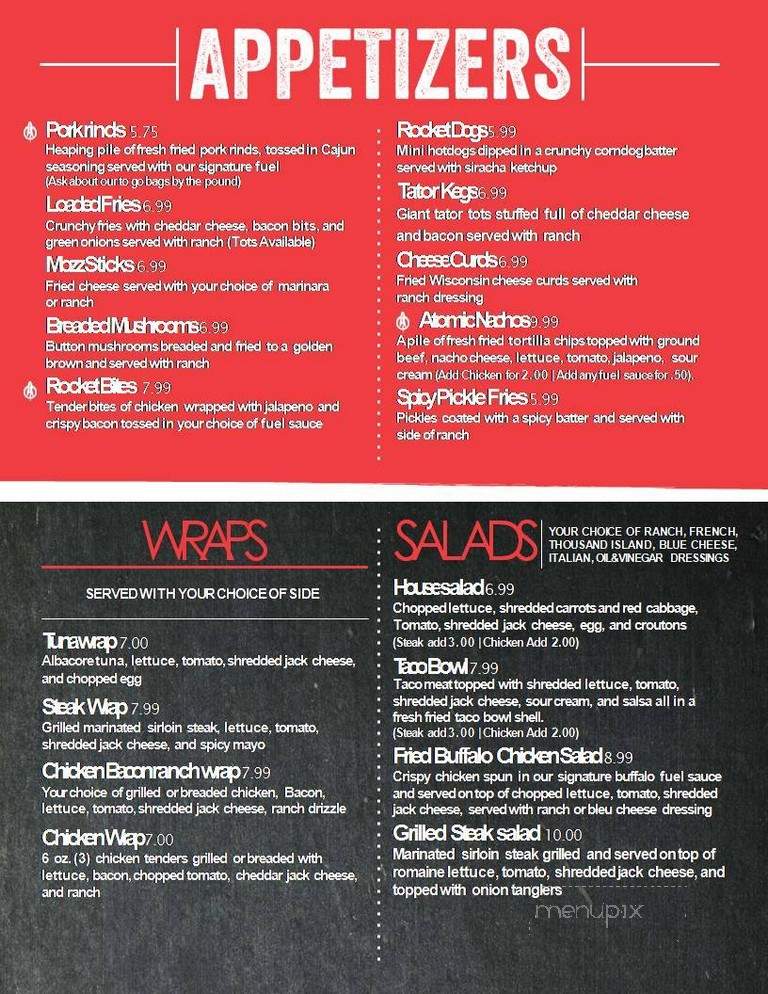 Red Rocket Bar & Grill - Peru, IN menu_pic