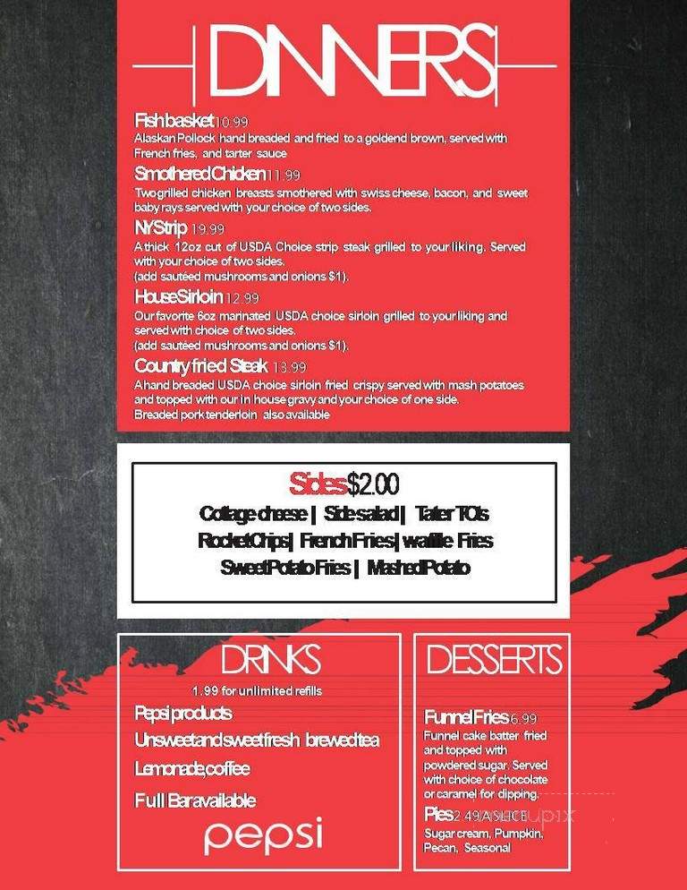 Red Rocket Bar & Grill - Peru, IN menu_pic