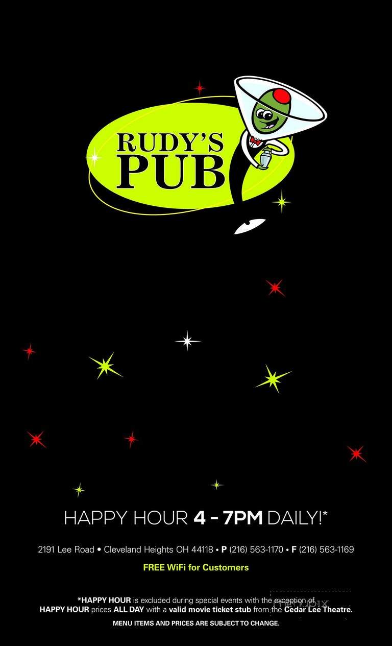 Rudy's Pub - Cleveland, OH menu_pic