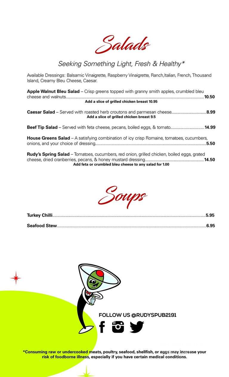 Rudy's Pub - Cleveland, OH menu_pic