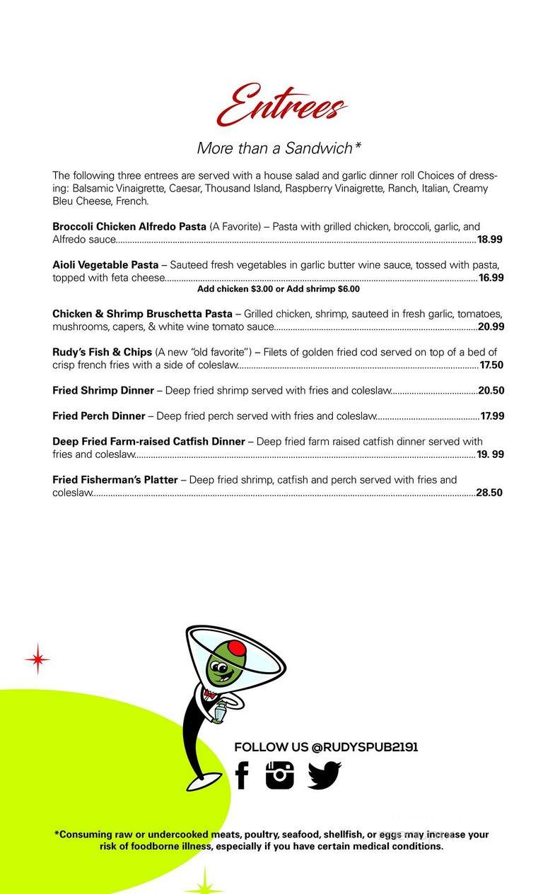 Rudy's Pub - Cleveland, OH menu_pic
