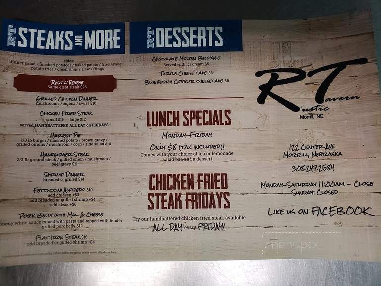 Rustic Tavern - Morrill, NE menu_pic