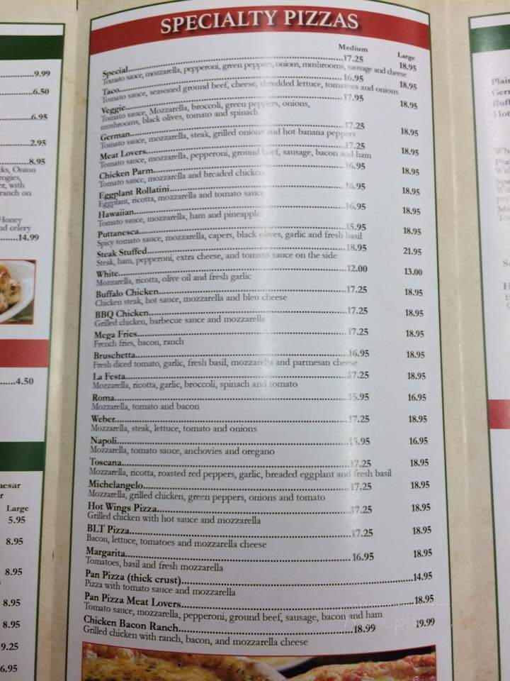 Siro's Italian Restaurant - Palmerton, PA menu_pic