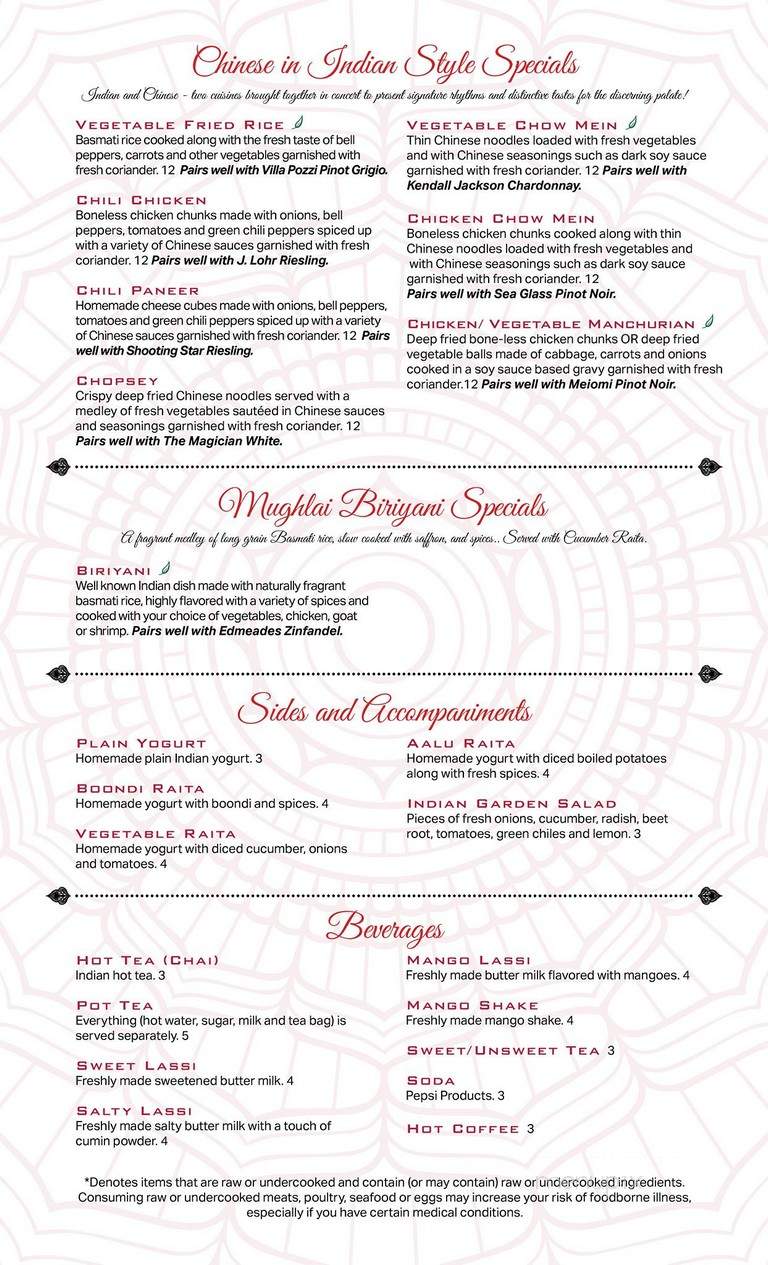 Sona's Indian Cuisine - Greensboro, NC menu_pic