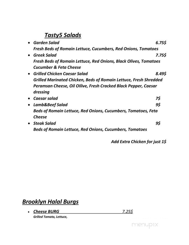 Tasty5 Pizza - Germantown, MD menu_pic