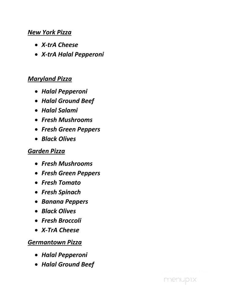 Tasty5 Pizza - Germantown, MD menu_pic