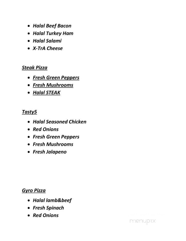 Tasty5 Pizza - Germantown, MD menu_pic