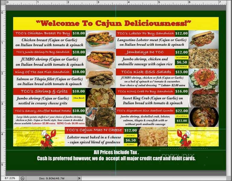 The Cajun Connoisseur - Chicago, IL menu_pic