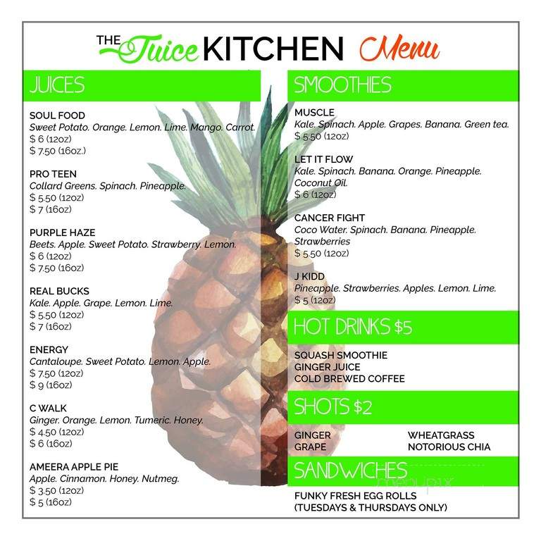The Juice Kitchen - Milwaukee, WI menu_pic