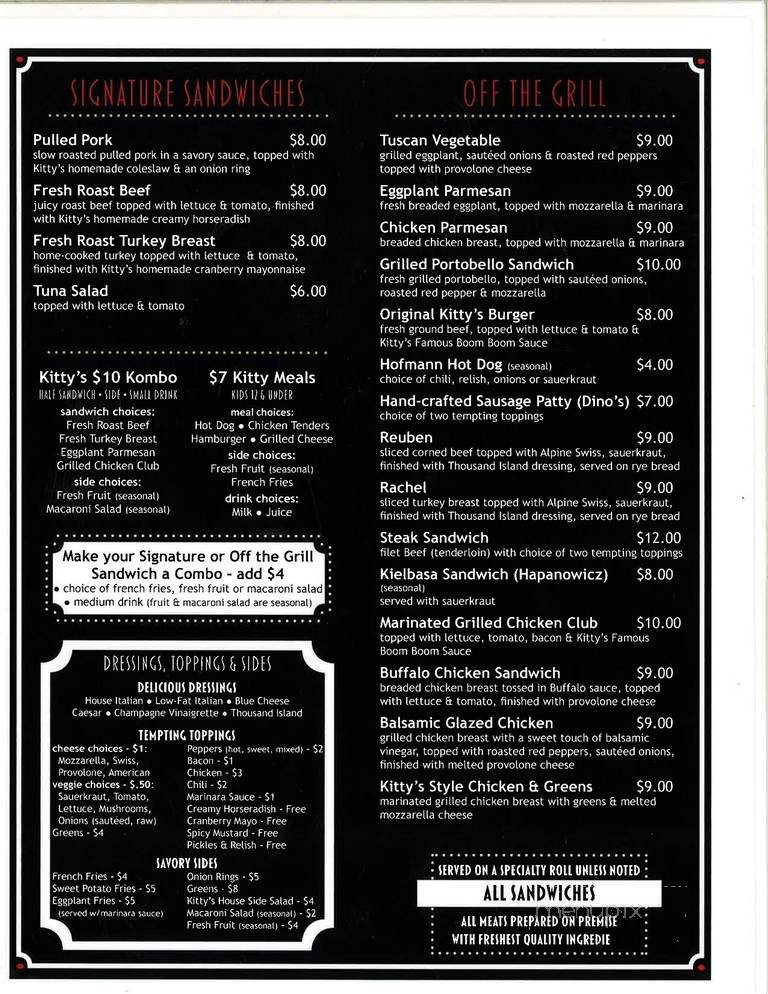 The Original Kitty's - New Hartford, NY menu_pic