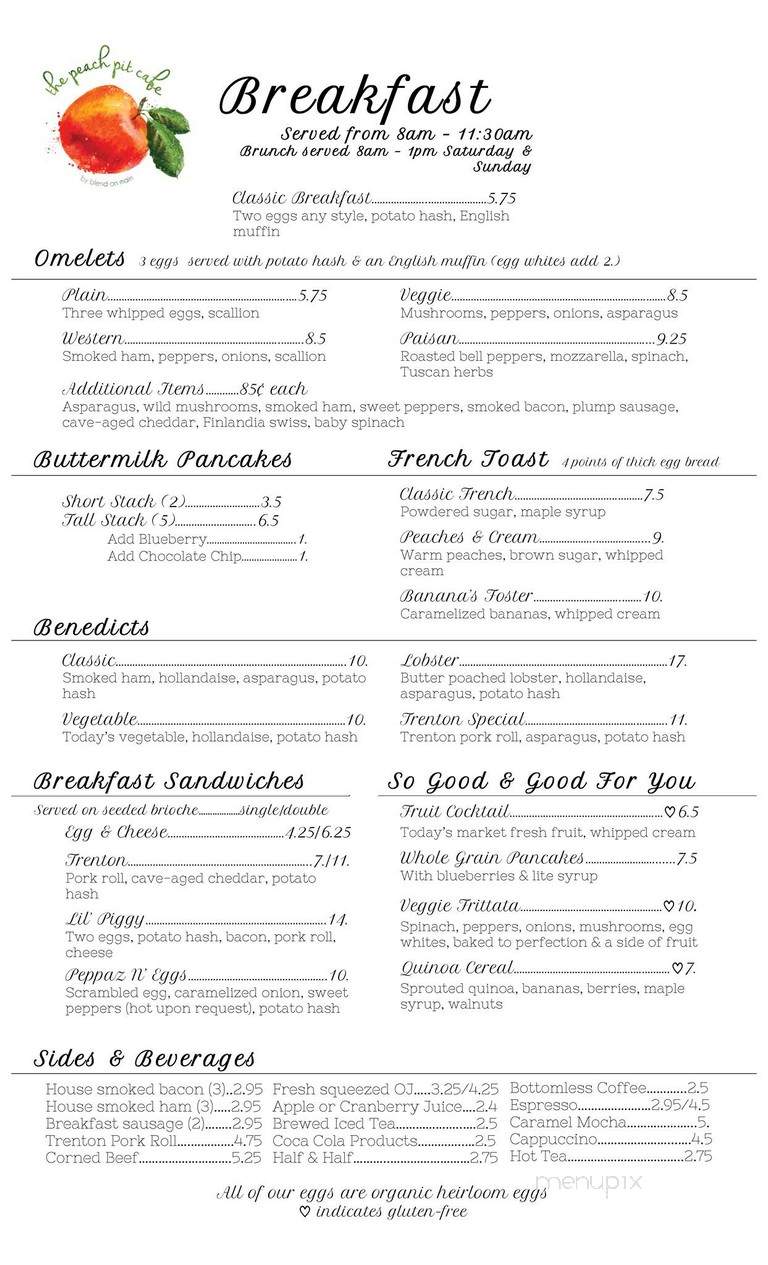 The Peach Pit Cafe - Manasquan, NJ menu_pic