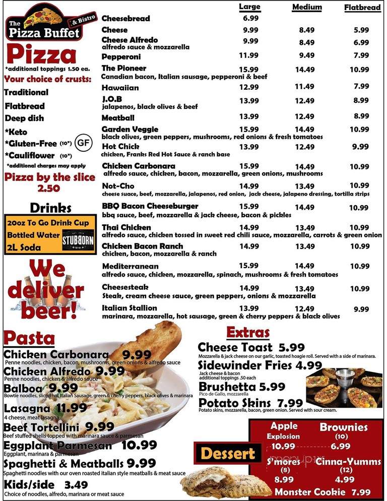 The Pizza Buffet - Fort Worth, TX menu_pic