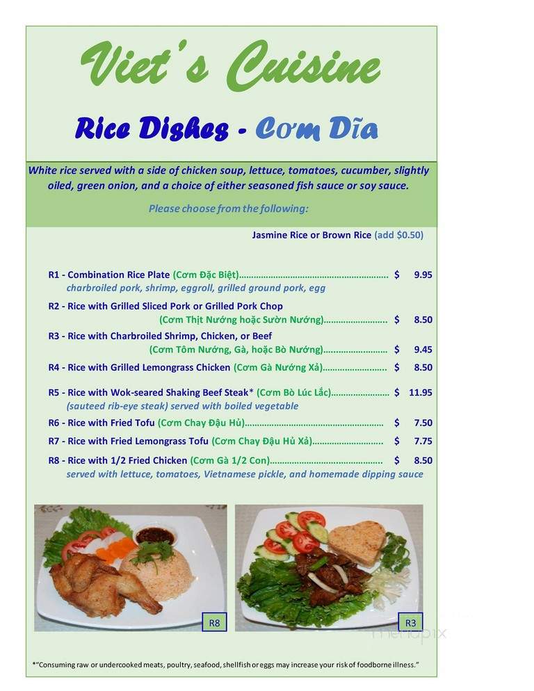 Viet's Cuisine - Peachtree City, GA menu_pic