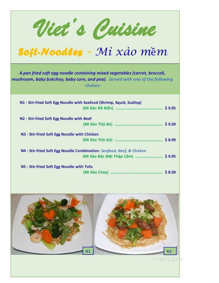 Viet's Cuisine - Peachtree City, GA menu_pic