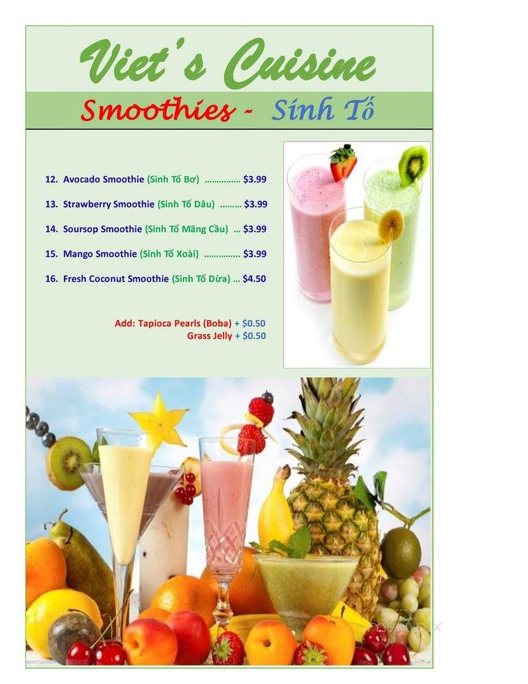 Viet's Cuisine - Peachtree City, GA menu_pic