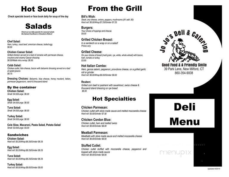 Xali Panini Grill - Hartford, CT menu_pic