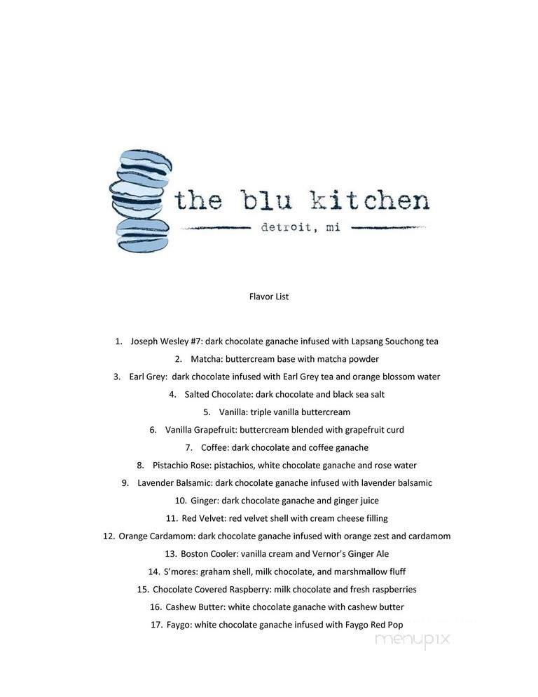 Blu Kitchen - Plymouth, MI menu_pic