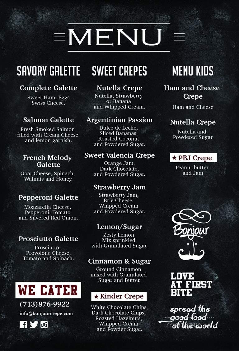 Bonjour Creperie - Houston, TX menu_pic