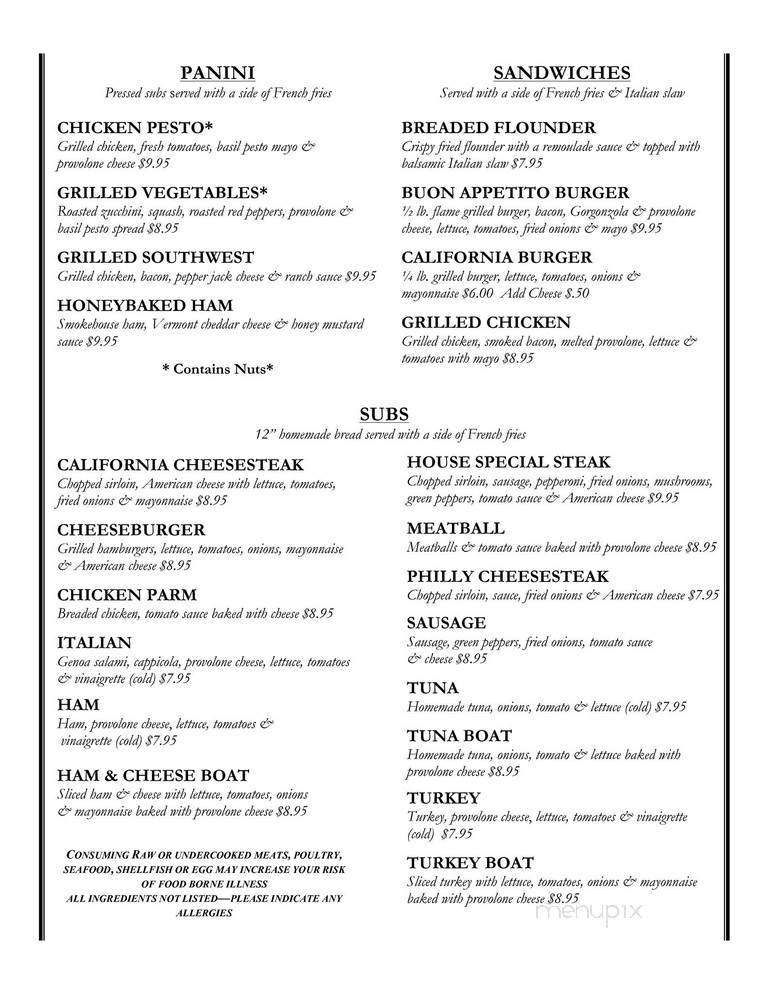 Buon Appetito - Spring Grove, PA menu_pic