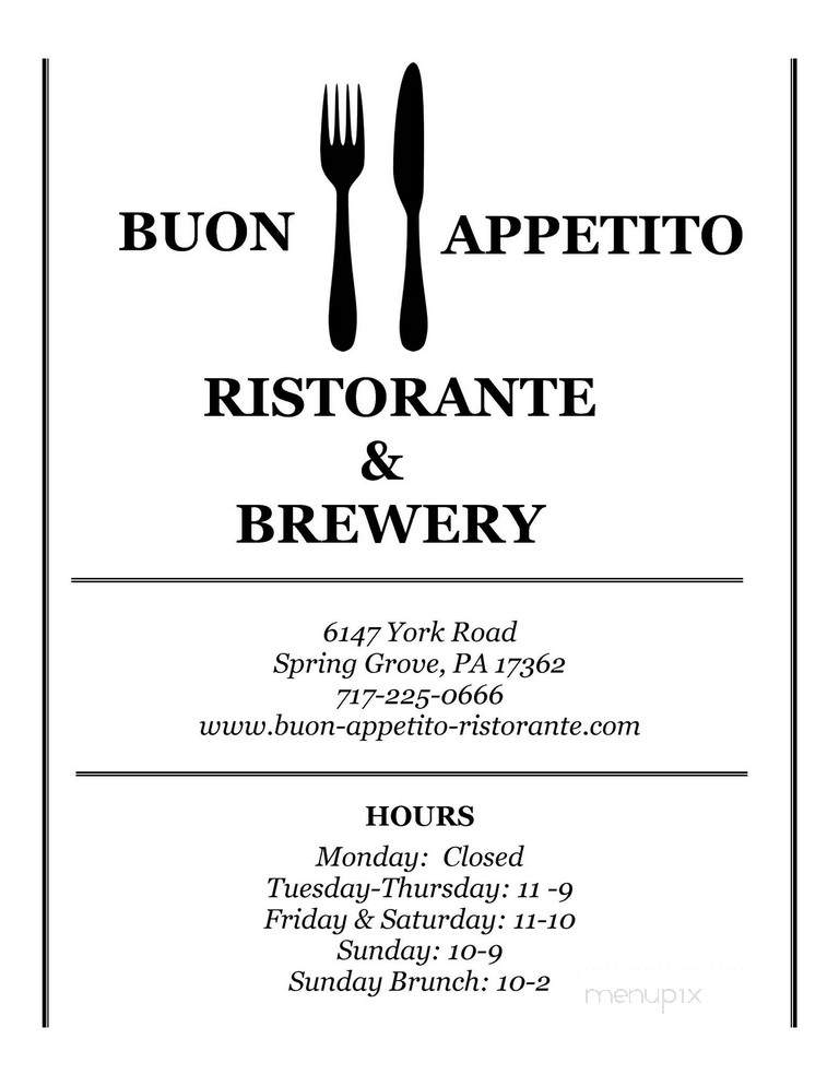Buon Appetito - Spring Grove, PA menu_pic