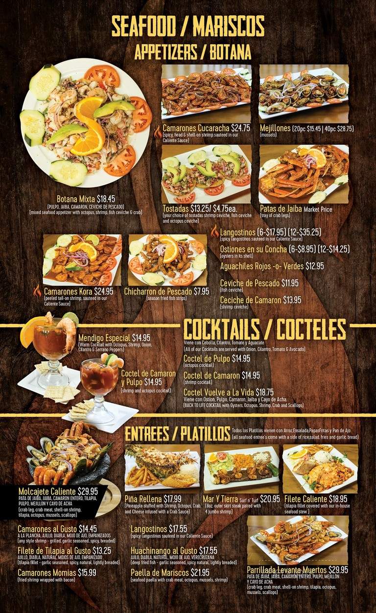Caliente Mexican Grill & Bar - Midlothian, IL menu_pic