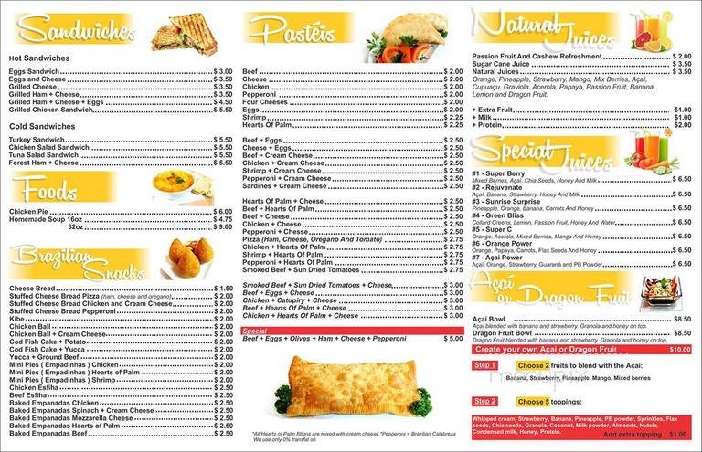 Casa do Pastel - Margate, FL menu_pic