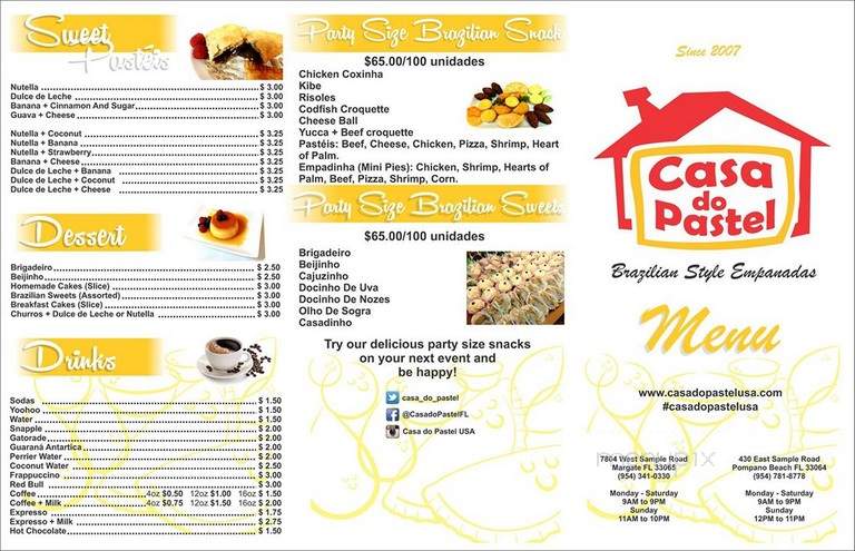Casa do Pastel - Margate, FL menu_pic