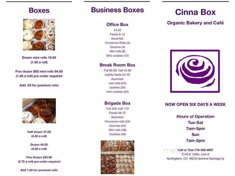 Cinna Box - Northglenn, CO menu_pic