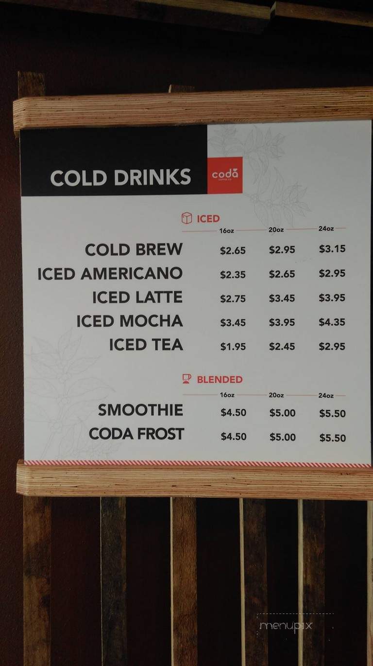 Coda Coffee Edgewater - Denver, CO menu_pic