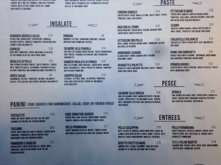 Cucina Cucina - Phoenix, AZ menu_pic