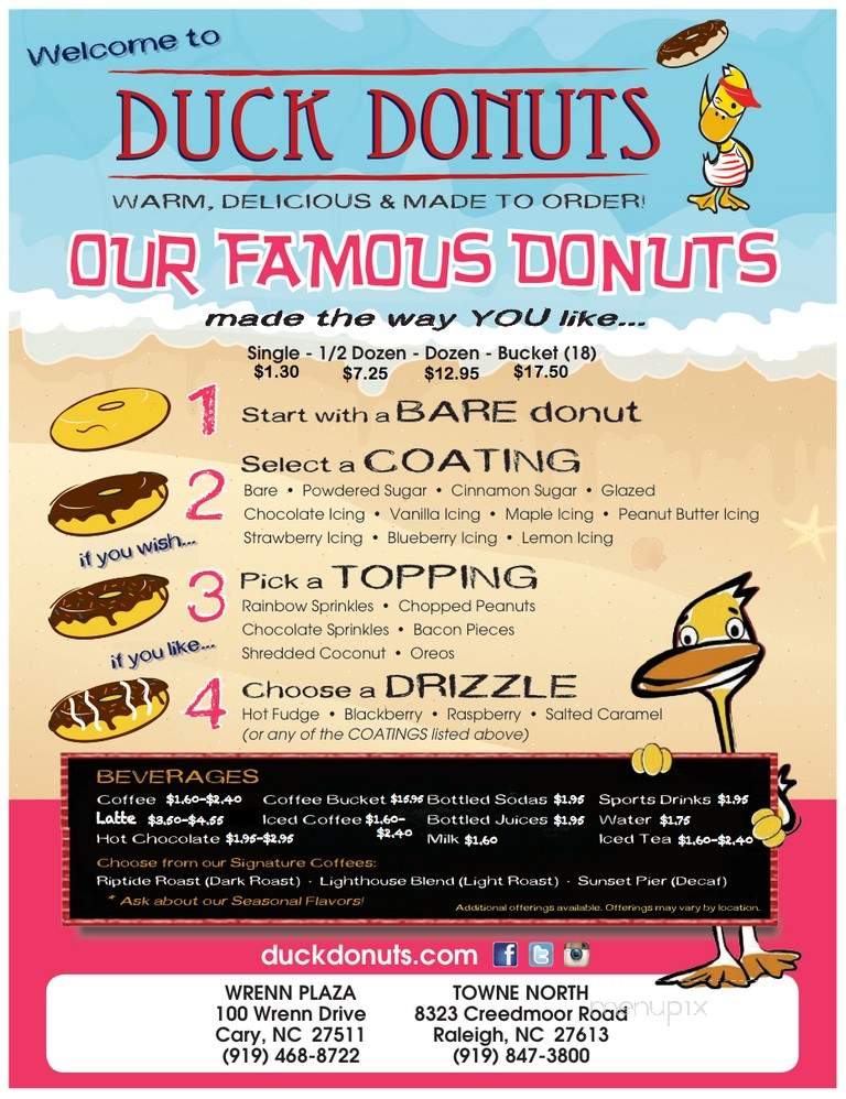Duck Donuts - Raleigh, NC menu_pic