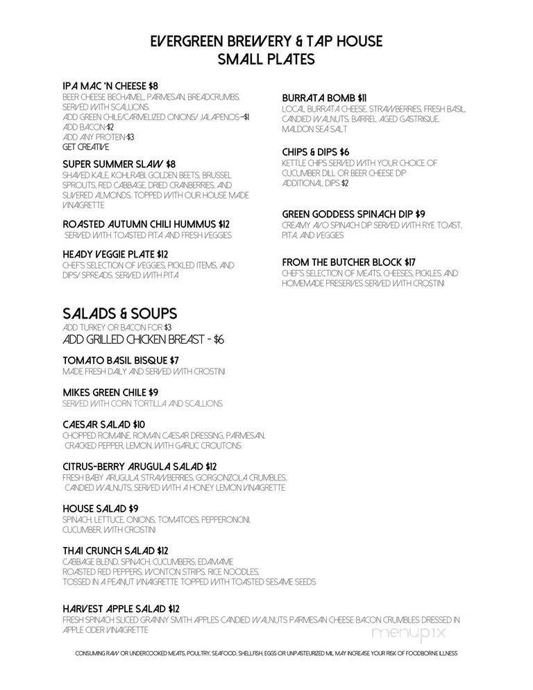 Evergreen Tap House - Evergreen, CO menu_pic