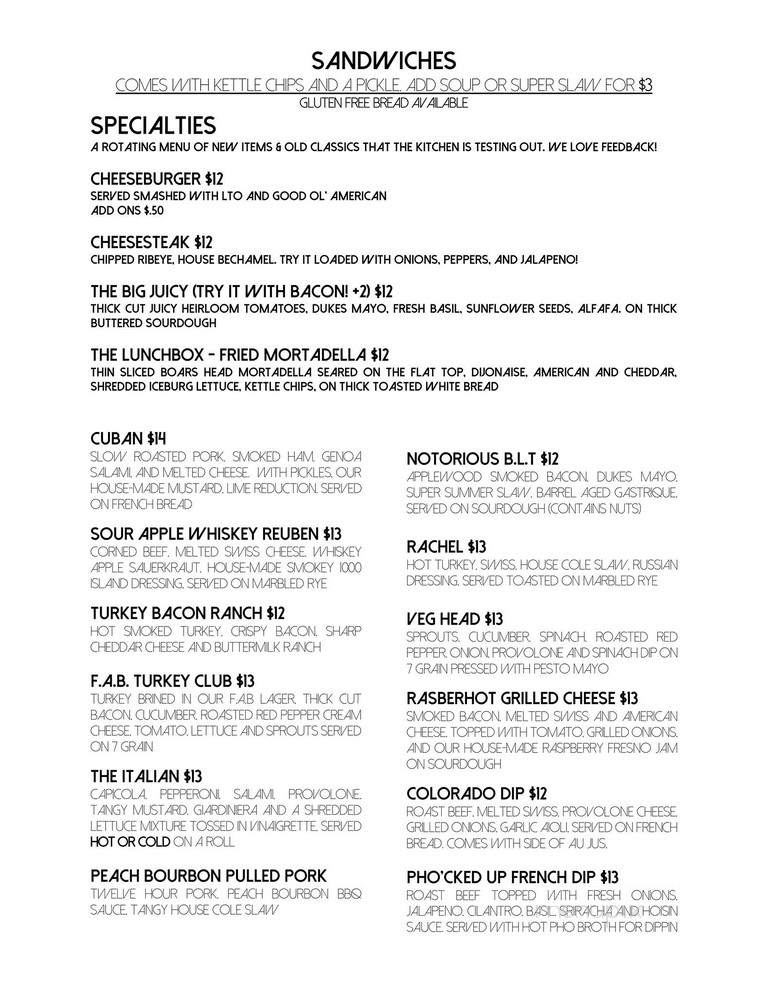 Evergreen Tap House - Evergreen, CO menu_pic
