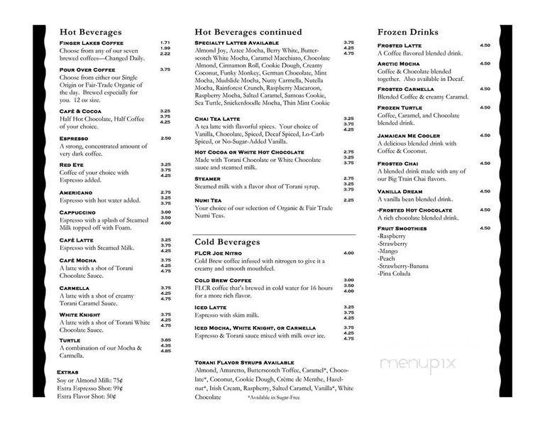 Finger Lakes Coffee Roasters - Syracuse, NY menu_pic