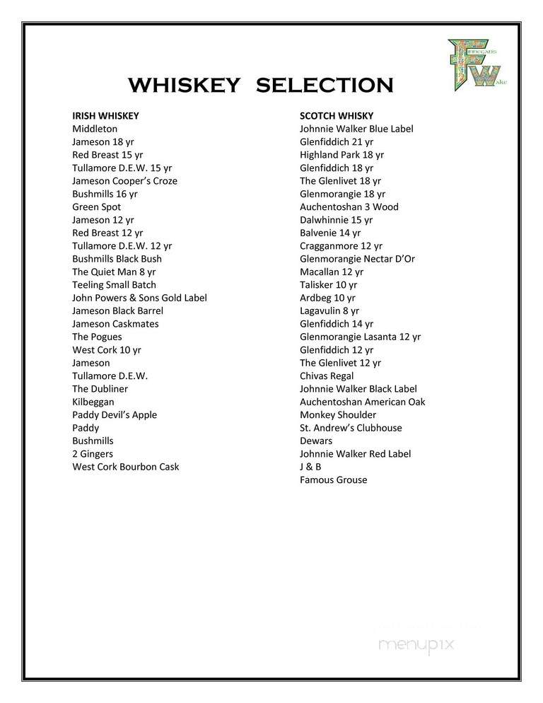 Finnegan's Wake - Pickerington, OH menu_pic